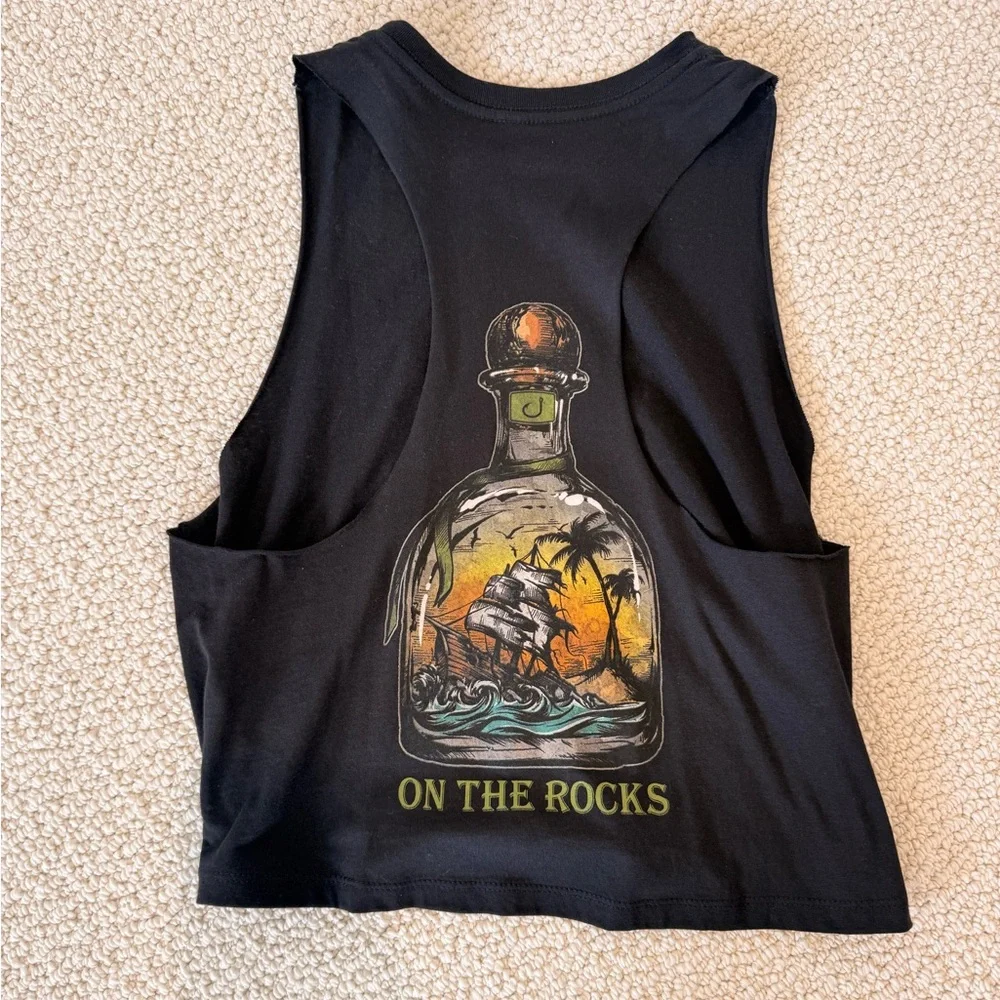 Avid Fishing “On the Rocks” black crop tank Medium NEW - Picture 1 of 7